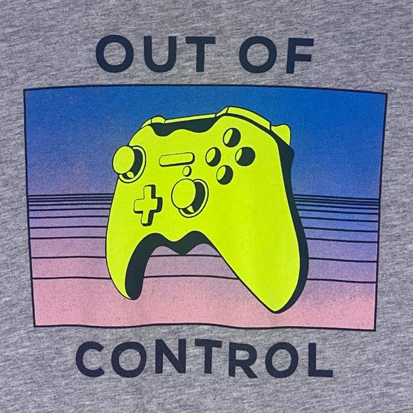 Gap Kids Boy's Long Sleeve Gray T-Shirt Game Controller Theme Size XL - Picture 2 of 5